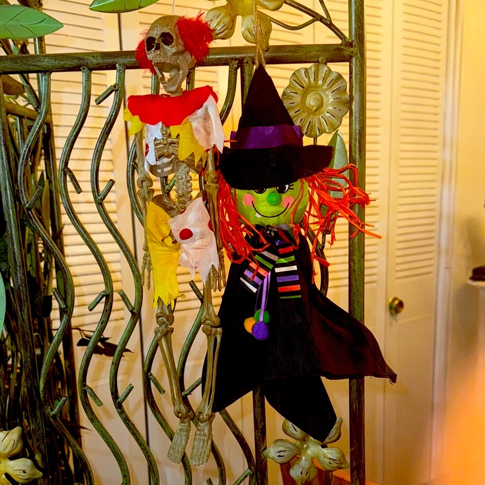 Bundle of Colorful Witch and Skeleton Wall Decoration Set